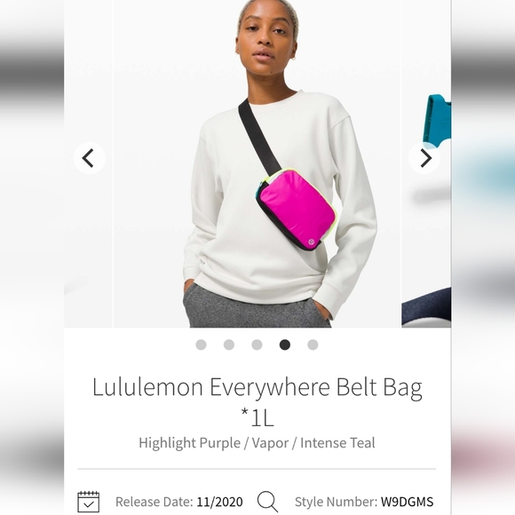 Lululemon Everywhere Belt Bag, Highlight Purple / Vapor / Intense Teal. - Picture 15 of 16